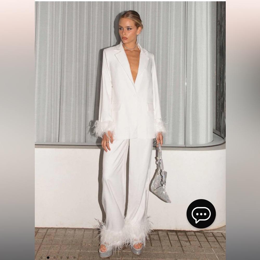 NWT Peppermayo Shake it off blazer set in white